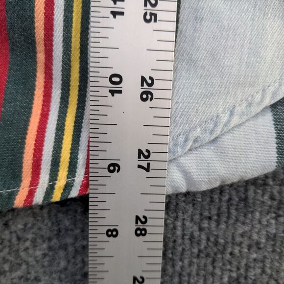 Details Express Mens Button Up Vest Multi-Striped Large Sleeveless Cotton - Picture 10 of 11